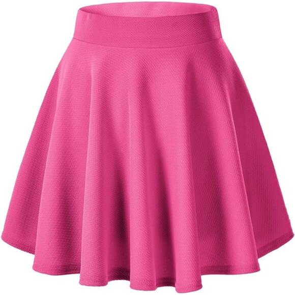 Pink Urban CoCo Women's Basic Versatile Stretchy Flared Casual Mini Skater Skirt - Picture 2 of 4